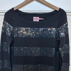 Juicy Couture Black Sequin Embellished Dress